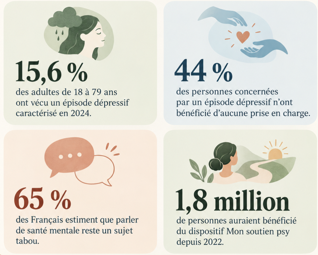 Santé mentale en France : quatre chiffres qui interpellent